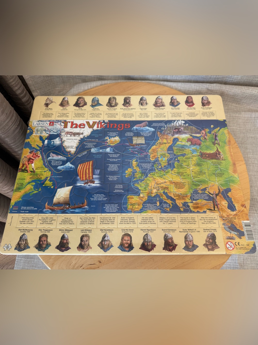 NTW Larsen "The Vikings" Educational 102 Pieces Historical Maps Figures Puzzle